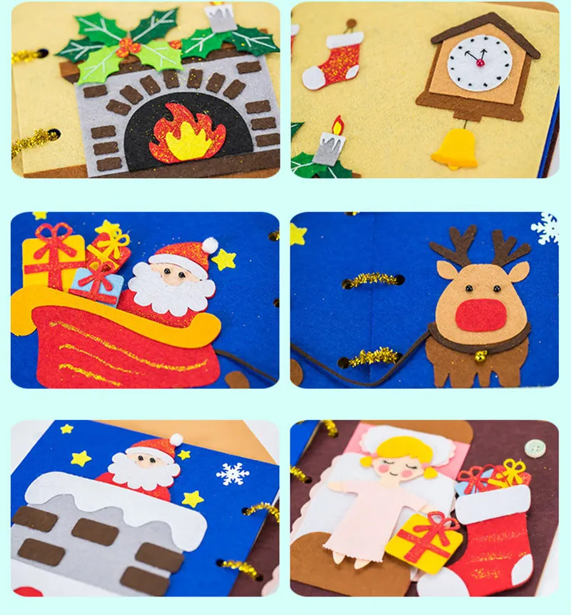 Рождественская тематика войлочная книга для ребенка первая Тихая игрушка 20x30 см