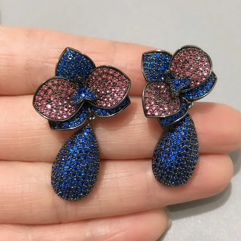 Модные Винтажные серьги подвески с фианитом в виде капли|Серьги-подвески| |