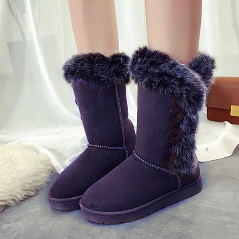 

YeddaMavis Boots Women Snow Boots Fashion Elastic Sock Boots Woman Winter Warm Plush Women Booties Round Toe Woman Casual Shoes