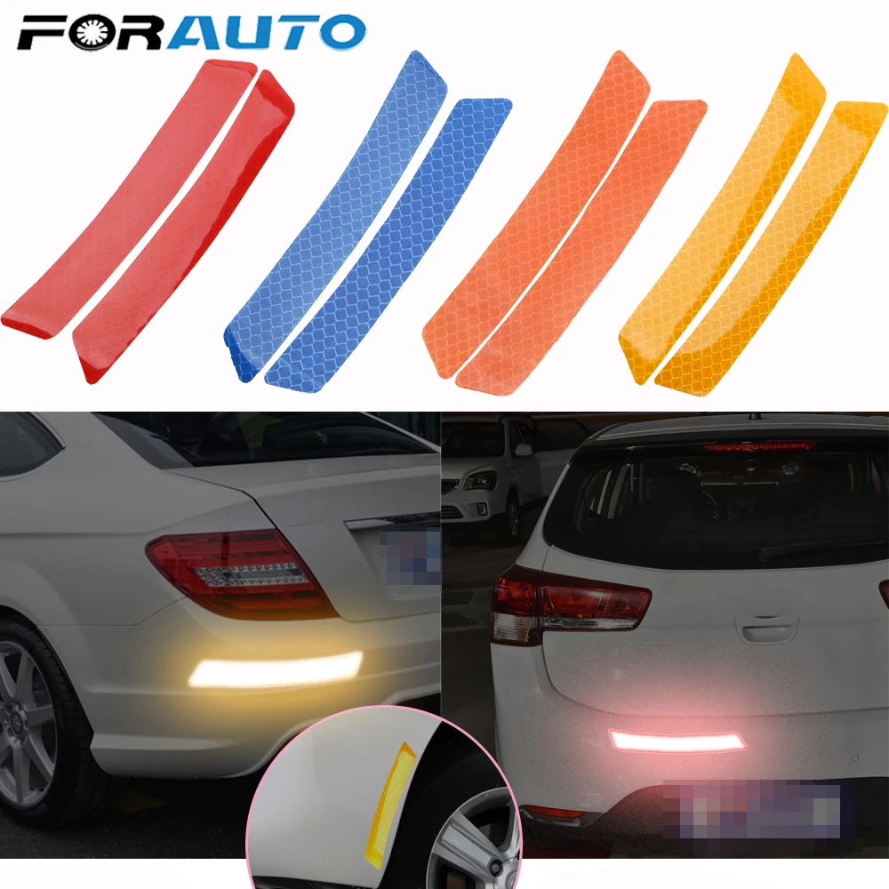FORAUTO 2 шт. отражатель Защитная Наклейка безопасный Предупреждение ющий светильник обод колеса автомобиля брови Светоотражающие предупреждающие полосы стикер s