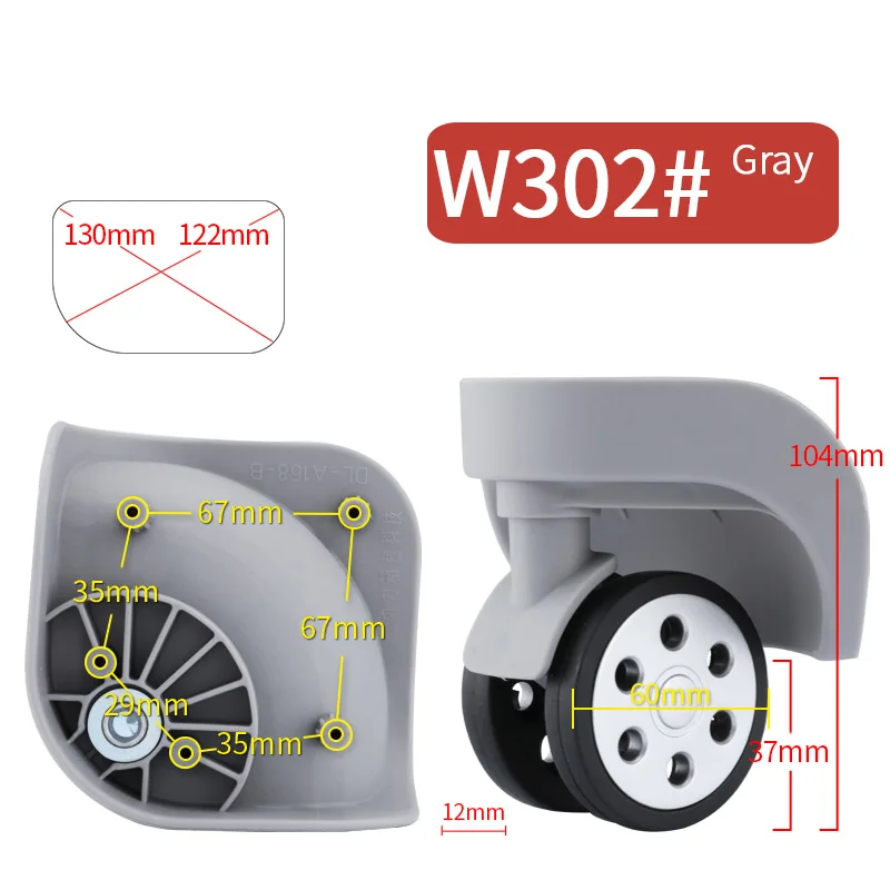 Luggage bag universal wheels accessories repair wheel trolley luggage pulley shock absorption casters luggage wheels roll wheel