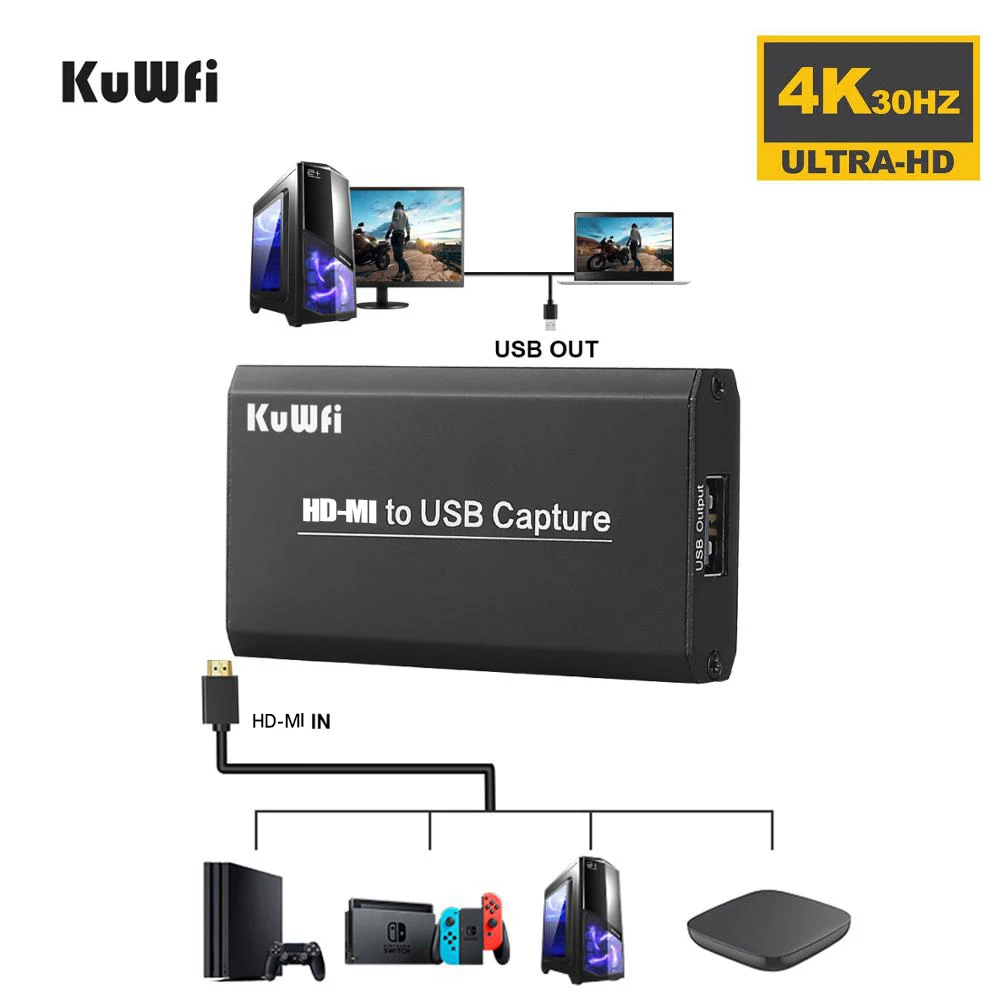 4K 1080P HDMI на USB 2.0 Карта видеозахвата Dongle Capture для живой игры Захват видео Запись ПК