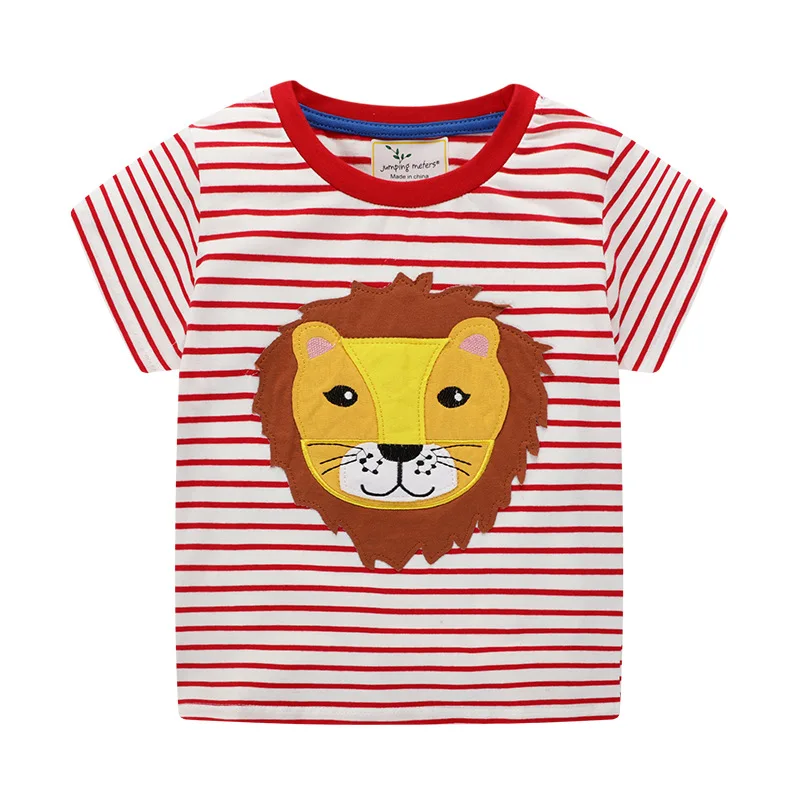 

2021 GODODOMAOYI Мультяшные животные король Африки прерий Лев Слон новые модные детские футболки для мальчиков с аппликацией хлопковые детские фу...