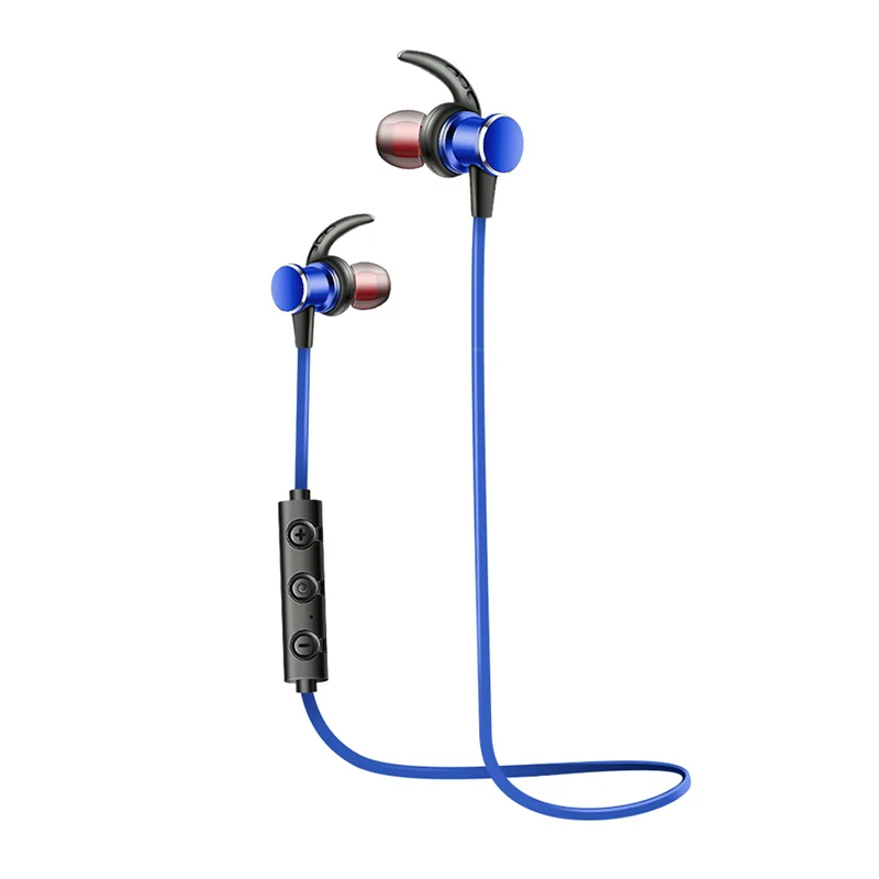blue Магнитные беспроводные Bluetooth наушники фиксированные Нескользящие активные шумоподавляющие спортивные музыкальные водонепроницаемые Bluetooth для xiaomi ipod - Цвет: blue