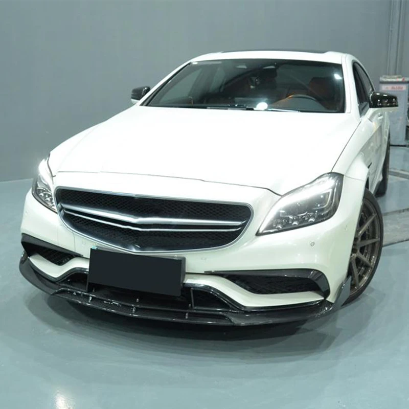 Автомобильный передний бампер CLS Class из углеродного волокна спойлер для Mercedes Benz