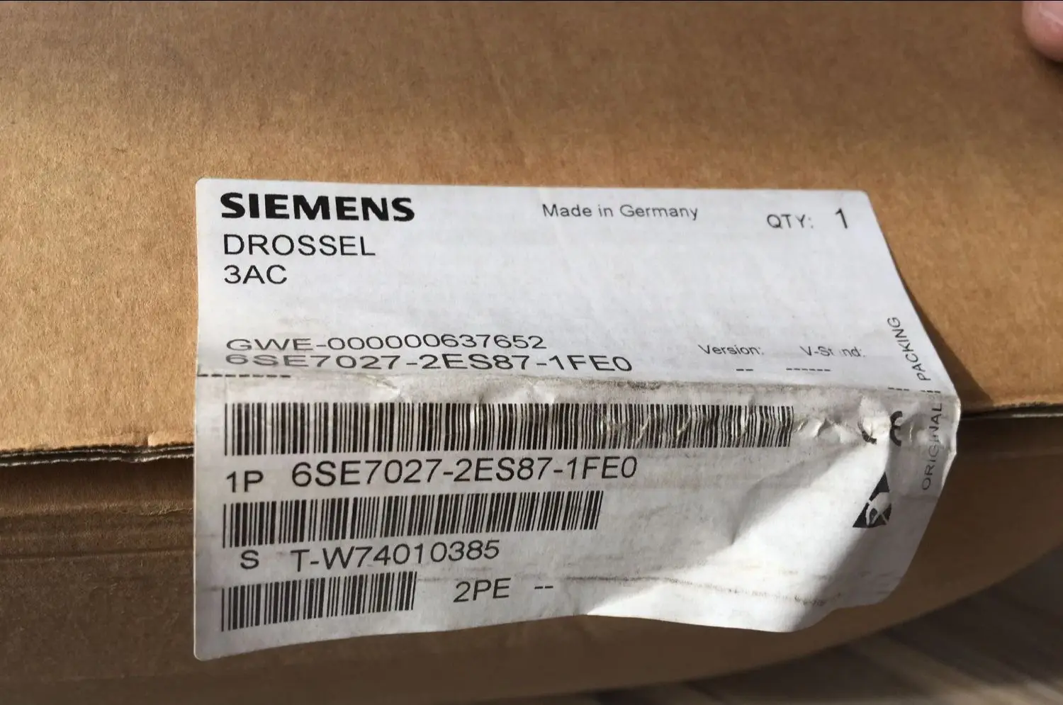 

6SE7027-2ES87-1FE0 Siemens Transformer Brand New