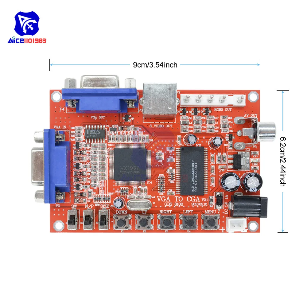 Плата преобразователя для видеоигр diymore DC 5 В VGA к CGA/CVBS/S |