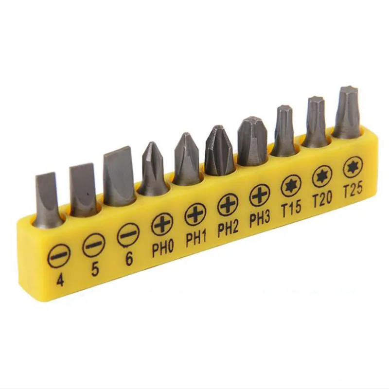 10pcs Precision Torx Screwdriver Attachment Hex Socket Magnetic Bit Connecting Rod One Word Cross | Инструменты