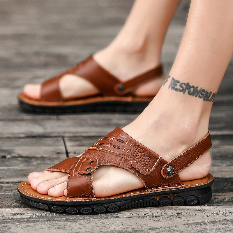 

Men Outdoor Sandals Rubber Sandals Men Summer Shoes Leather For Sandalias De Hombre Homens Sandalia Masculino Em Couro Cuero