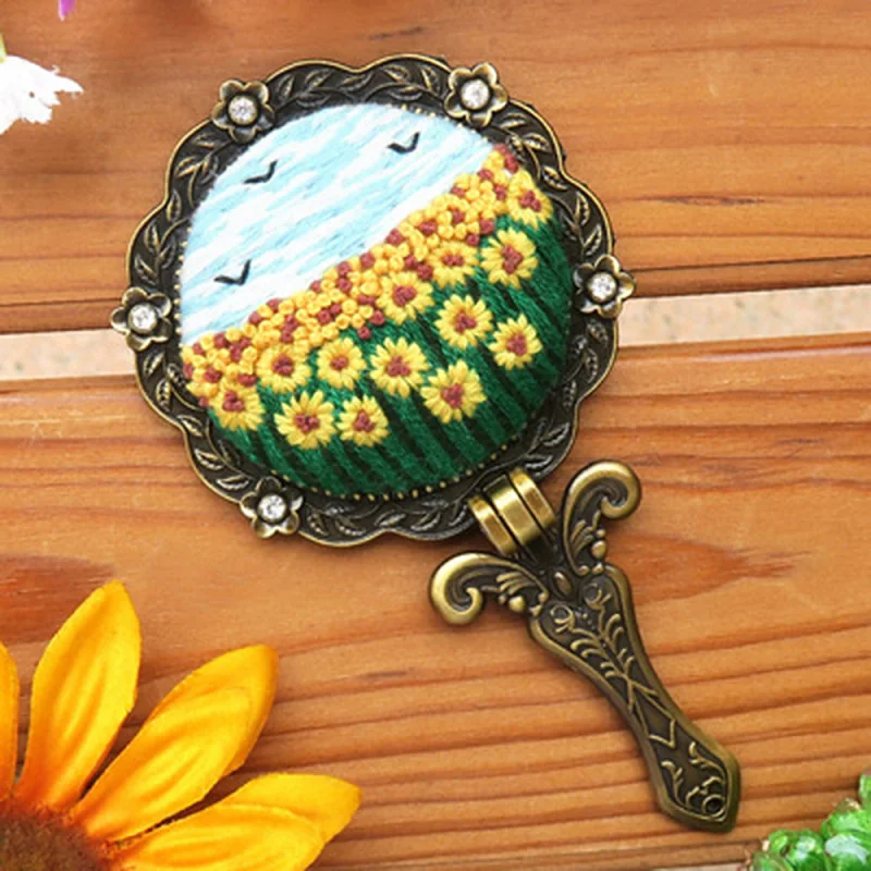 

Handmade DIY 3D Makeup Mirror Embroidery Material Package Cross Stitch Accessories Supplies