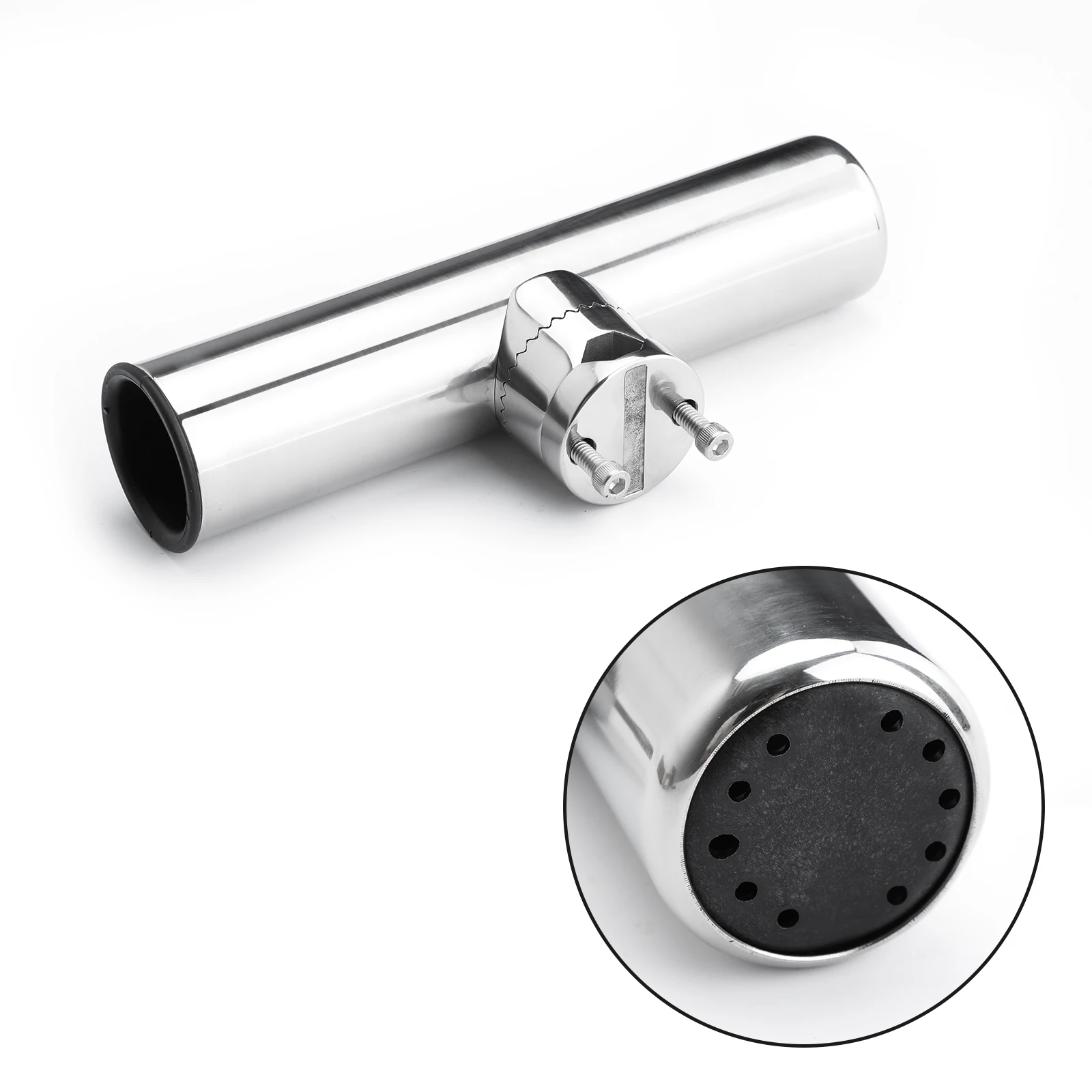 

Areyourshop 7/8" - 1" Stainless Steel Tournament Style Clamp On Fishing Rod Holder for Rails Boat Accessories Parts