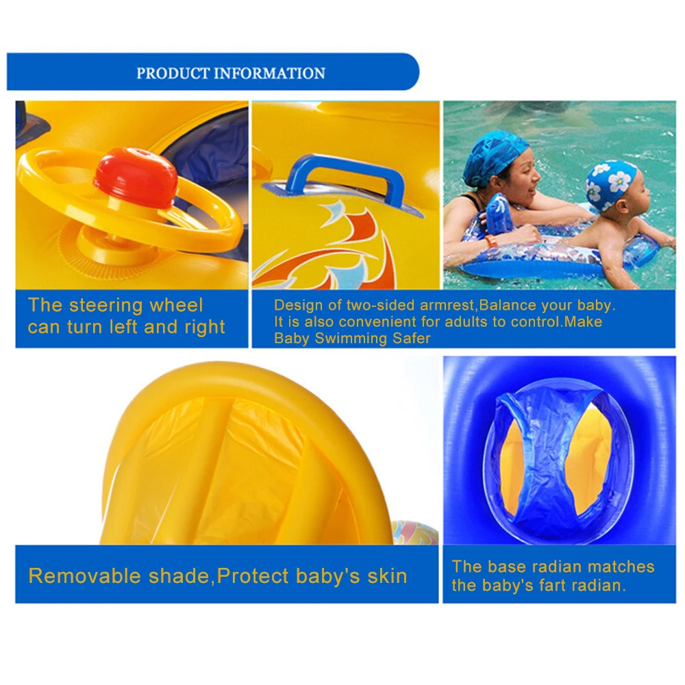 Mother Child Inflatable Ring Swimming Circle Baby Float Double Pool Accessories Wheels Swimtrainer Circles | Мать и ребенок