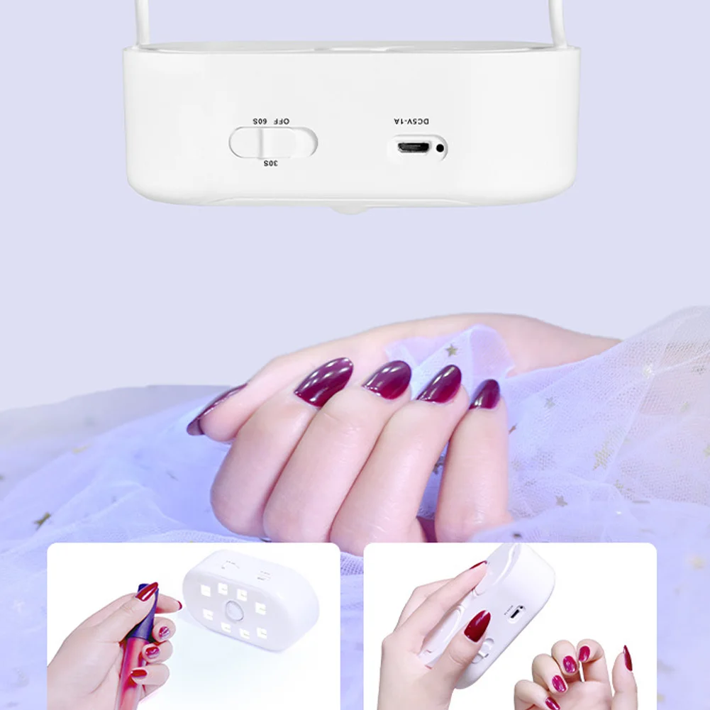 

Portable LED Nail Lamp USB Rechargeable Mini Nail Light With Hook For Gel Polish Nail Drying Machine Quick Dry Lamp Tool