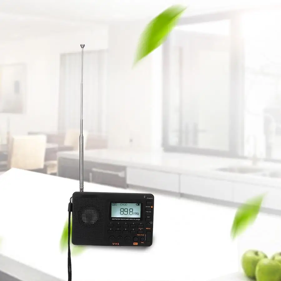 Портативный радиоприемник универсальный FM AM SW приемник цифровой ЖК дисплей