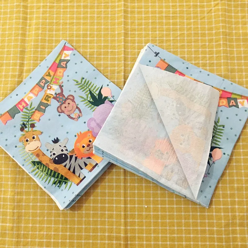 20 шт. бумажные салфетки в стиле сафари 33 х33 см | Дом и сад