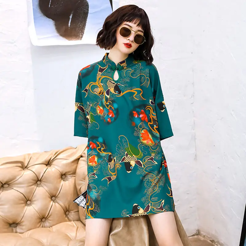 

Chinese style cheongsam 2021 new summer fashion young girl Chinese style dress