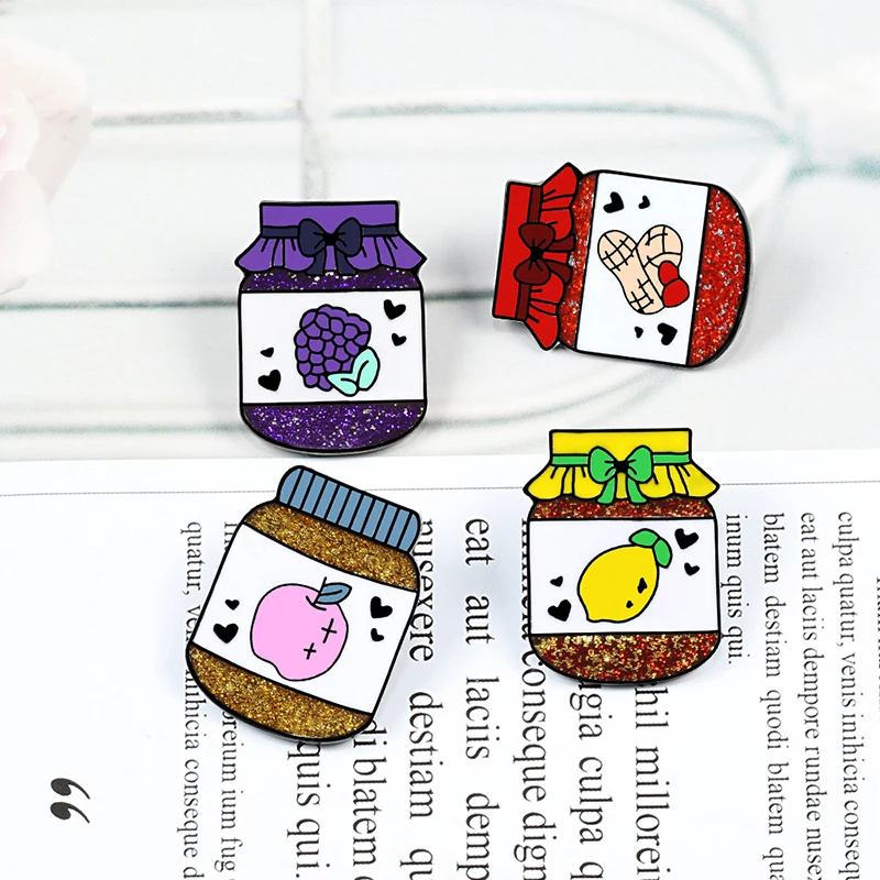 Новый 4 шт./компл. милые бутылки фруктового сока брошь мультфильм металлический