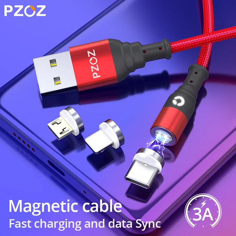 PZOZ Micro USB Магнитный кабель Тип C магнит Быстрая зарядка зарядное устройство Microusb USB C Тип c для iPhone X Xs кабели для мобильных телефонов данных