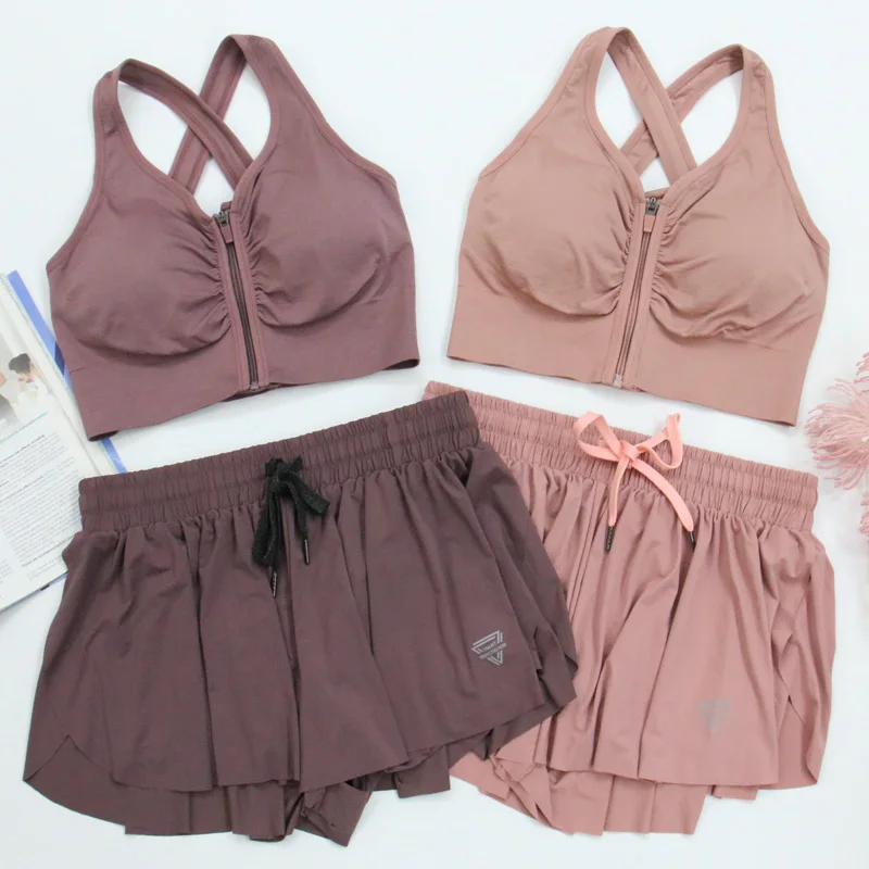 Женский бесшовный комплект из 2 предметов для йоги спортивный бюстгальтер + шорты