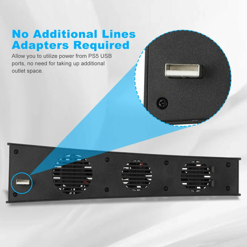 

For PS5 Vertical Stand with Cooling Fan USB Controller Charger Game Console Charging Station Fan Cooler For SONY Playstation 5