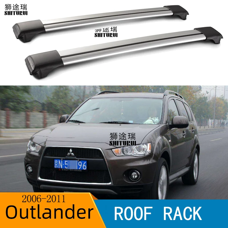 

2Pcs Roof bars For MITSUBISHI - Outlander II 2006-2012 Aluminum Alloy Side Bars Cross Rails Roof Rack Luggage load 100KG SUV