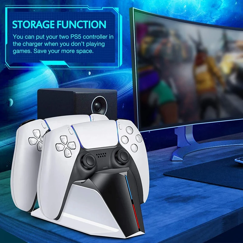 Dual Controller Charging Stand for Playstation 5 Dock Station with LED Indicator PS5 | Электроника