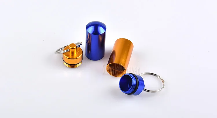 للبيع 1000 قطعة لتقوم بها بنفسك مقاوم للماء الألومنيوم حبة صندوق حافظة حبوب منع الحمل حاوية زجاجة المخدرات حامل المفاتيح الهدايا الترويجية