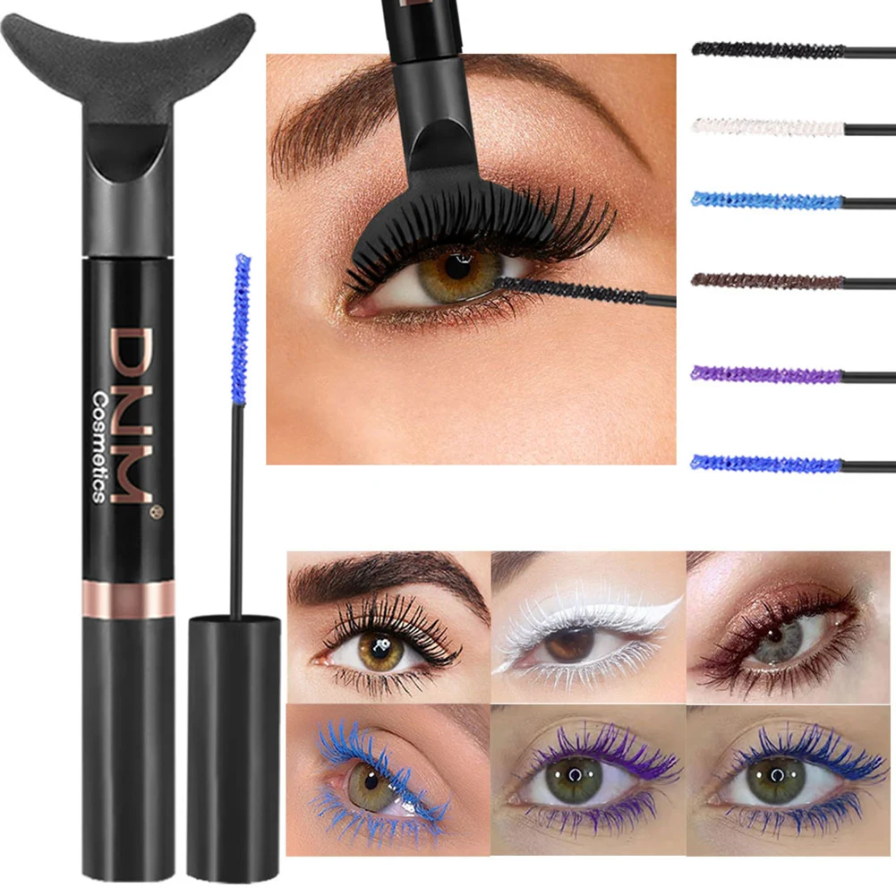 

New 6 Color Mascara Waterproof Fast Dry Eyelashes Curls Extension Make-Up Eyelashes Blue Purple Black White Coffee Ink Mascara