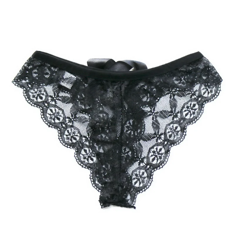 Соблазнительные трусики из кружева прозрачный Thon трусы Для женщин лук плитка