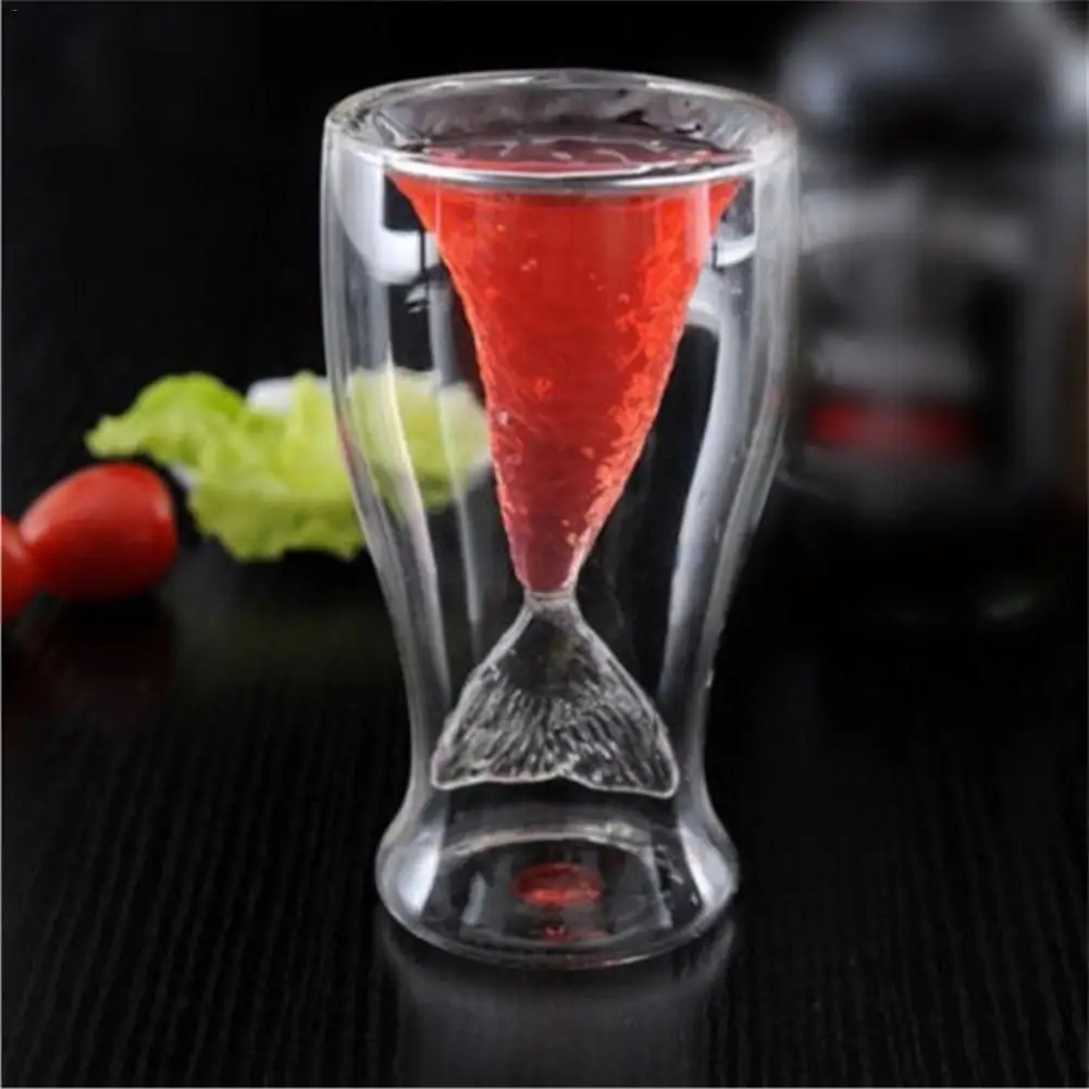 100 мл креативная стеклянная чашка в форме хвоста Русалочки пивная кружка для