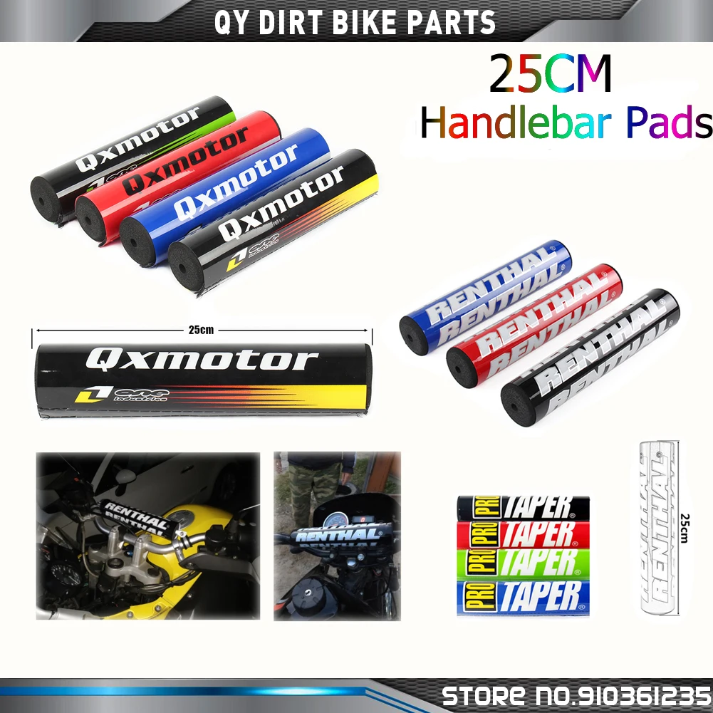 

Lengthened 250mm Handlebar Pads 7/8" For CR WR WRF CRF YZ RMZ YZF SX SXF EXC XCW ATV Dirt Pit Bike Motorcycle Motocross Enduro