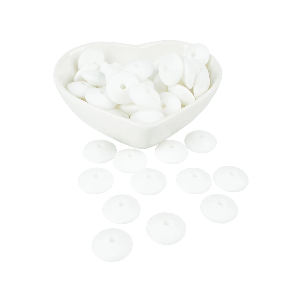 snow LOFCA 100 шт./лот, силиконовые чечевицы, 15 мм, Детские Бусы для прорезывания зубов, BPA бесплатно, сделай сам, детские игрушки, Силиконовые Зубные шарики для изготовления ожерелья - Цвет: snow