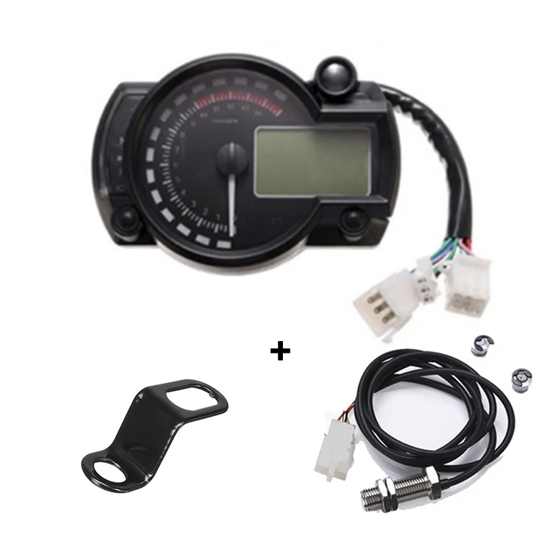 Sensor and bracket 15000 об./мин. современный мотоцикл Digital Light ЖК-дисплей цифровой датчик Спидометр Тахометр пробег Регулируемая мотоцикла 7 цветов - Цвет: Sensor and bracket