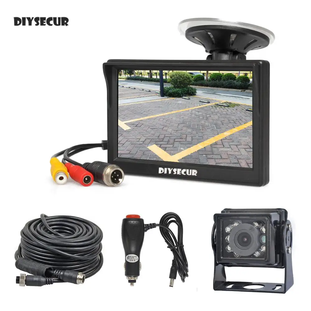 4 7 дюймовый автомобильный монитор заднего вида DIYSECUR HD водонепроницаемое
