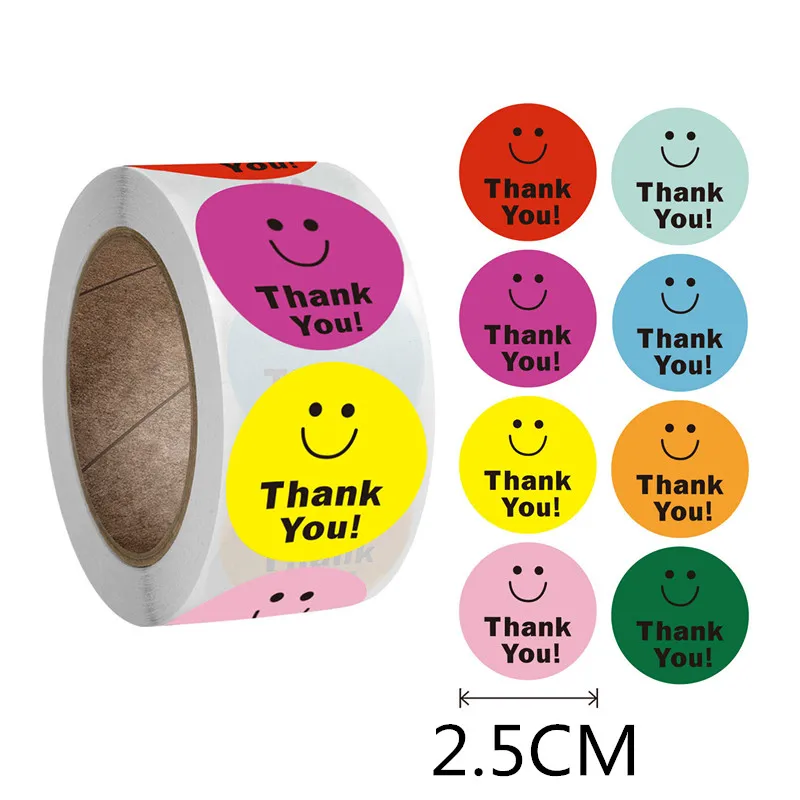 

500PCS2.5CM smiley face roll sticker special decorative cartoon stickers for teachers and children