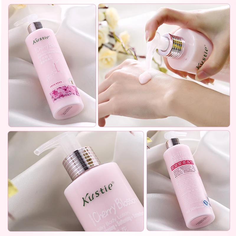 Kustie вишня шелковистый лосьон для тела женщин цветок эссенция крем гидрат и белая