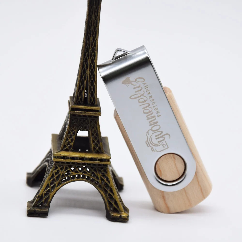 (Более 10 шт. бесплатный логотип) пользовательский бренд кленовый Дерево USB