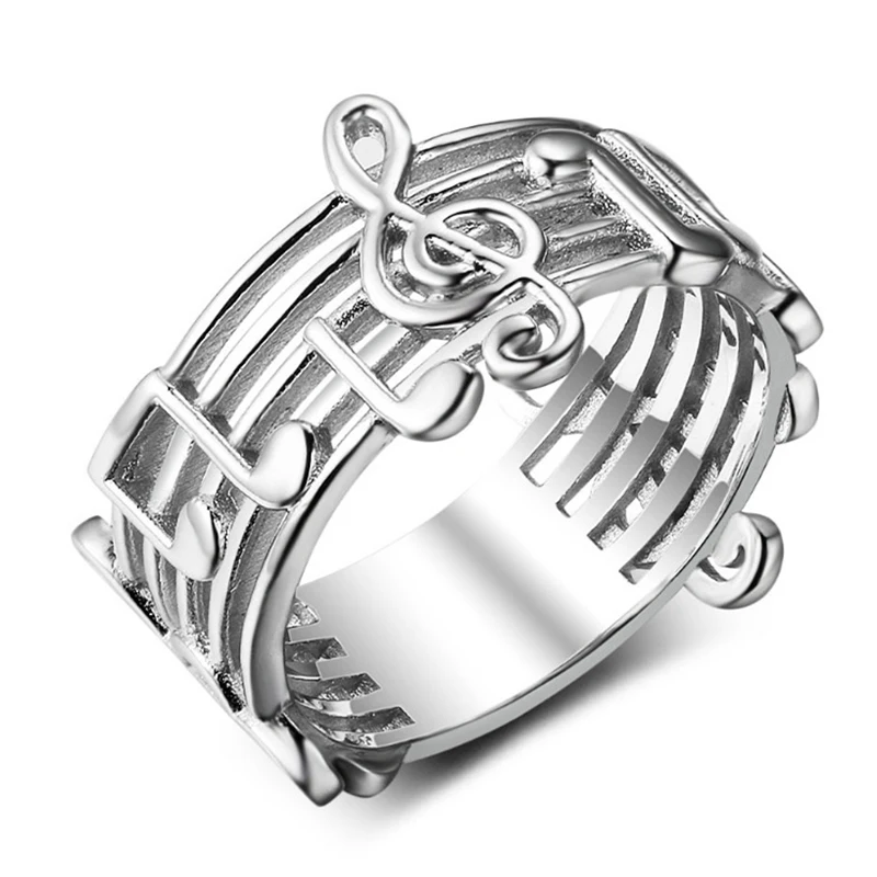 

Fashion Musical Note Ring Musical Symbol Ring Alloy Ring Jewelry Hollow Wedding Party Ring Best Gift For Girls