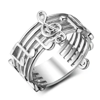 fashion musical note ring musical symbol ring alloy ring jewelry hollow wedding party ring best gift for girls