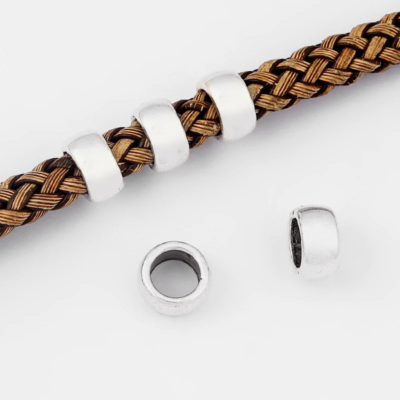 

20 шт., Гладкий Круглый ползунок, распорка, подходит для круглого кожаного шнура 8 мм, браслета, ожерелья, аксессуары для изготовления ювелирн...