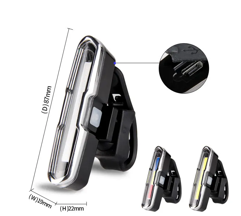 Goofy Front Rear Bicycle Light USB Rechargeable Lithium Battery LED Bike Taillight Cycling Helmet Light Lamp Mount