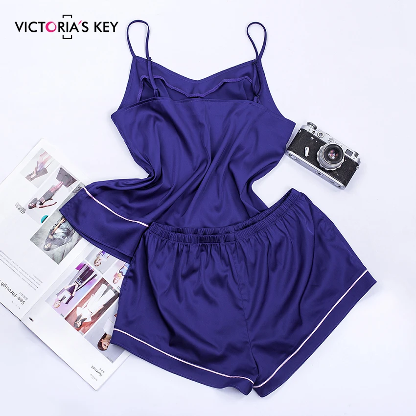 Женский пижамный комплект Suphis сексуальный темно-синий топ на бретельках