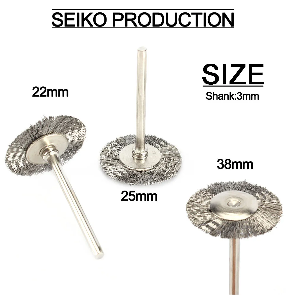 

60Pcs 3mm Shank Steel Wire Wheel Brushes For Metal Rust Removal Polishing Brush Steel Rotary Brush for Mini Drill Rotary Tool