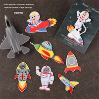 cartoon astronaut rocket iron on patches for clothes handmade sewing patterns appliques patch for jackets stickers embroidery