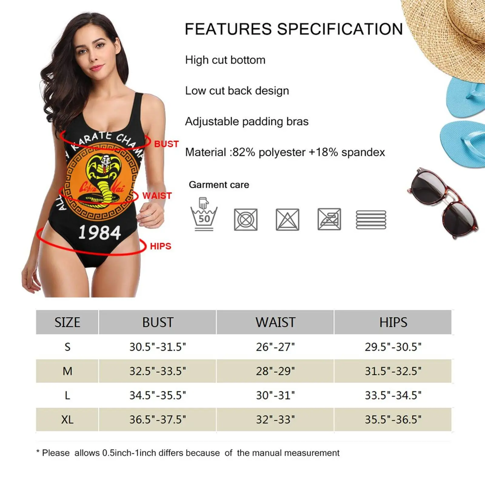 

New Sexy 2021 Cobra Kai Logo Printed Padded Women Swimwear One Piece Swimsuit Girl Cool Full Back Bather Bathing Suit
