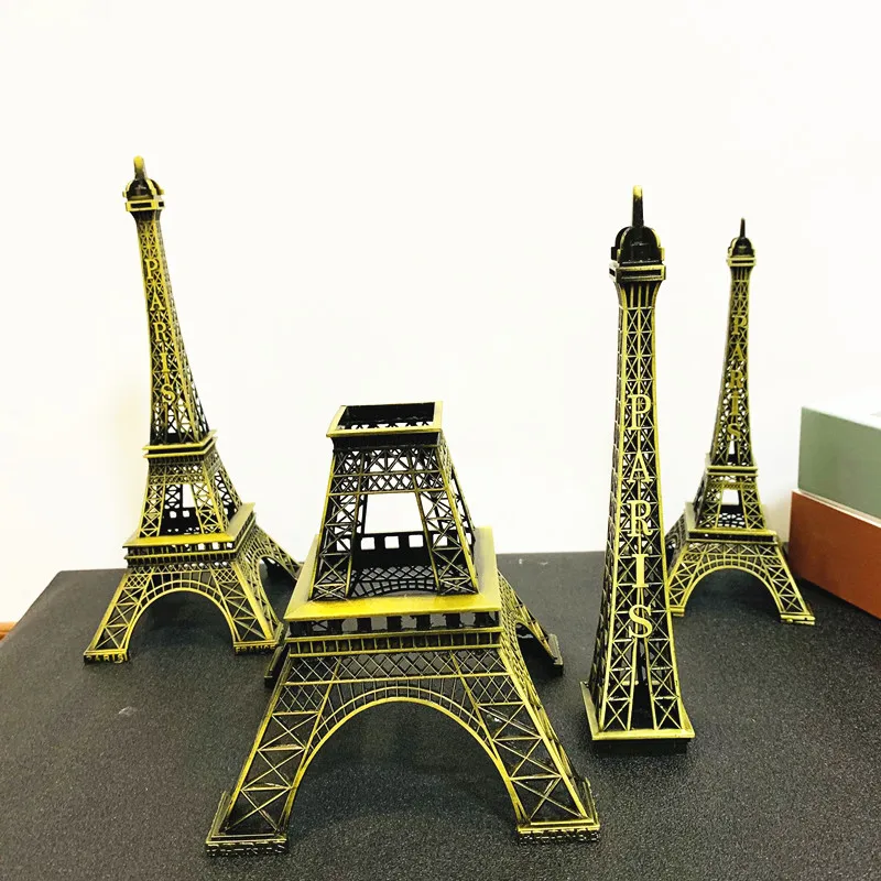 8-15cm Paris Tower Plastic Bronze Crafts Home Desktop Model Decor Souvenir Figurine Statue France Retro Decorations | Дом и сад