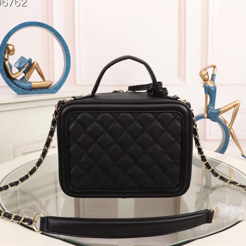 

Ladies crossbody top quality square bag famous brand luxury genuine leather shoulder bags for women designer caviar handbag