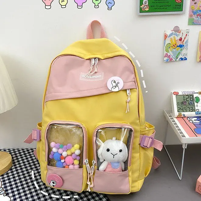 Школьный ранец для девочек-подростков, милая Дизайнерская Дорожная сумка с кольцом, женский рюкзак для ноутбука в стиле пэчворк, 2021
