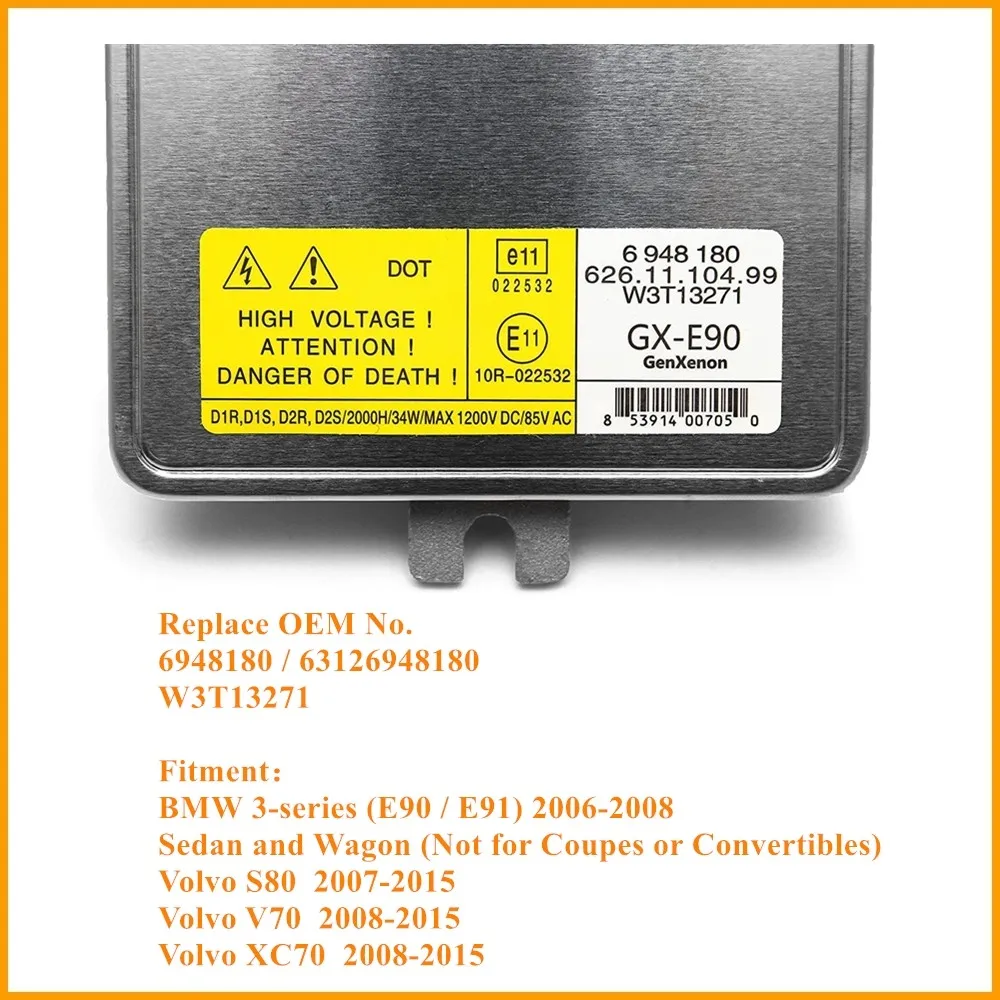 Ксеноновый балласт для 2006-2008 BMW 3-Series 63126948180 модуль фары E90 E91 седан и фургон Volvo S80 V70