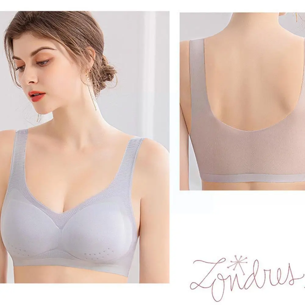 

Thai Latex No Comfort Cooling Gathers Underwear Bras Seamless Plus Shock-proof Bralette Top Women Size M-4xl Up Push Pa T2u6